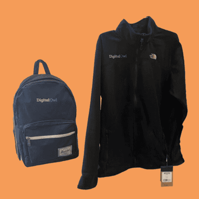 Digital owl - winter swag kit - COLOR BLACK BACKGROUND COLOR ORANGE